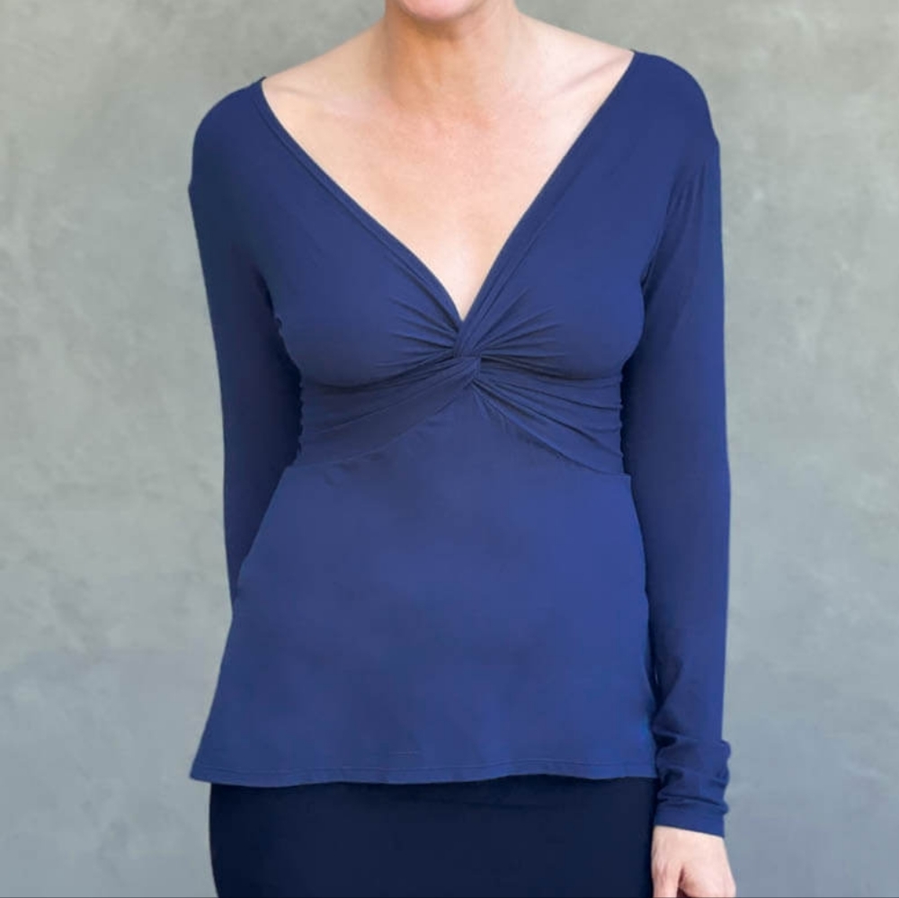 Long Sleeve Twist Top In Jam - Picture 4 of 13